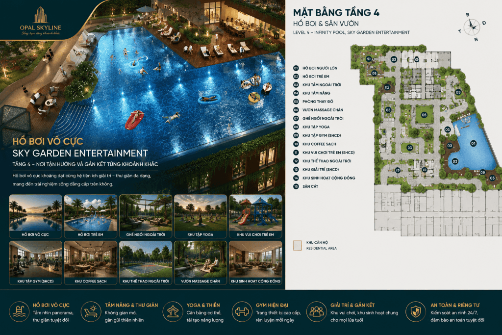  hồ bơi tại Opal Skyline sảng khoái trong những ngày hè oi bức