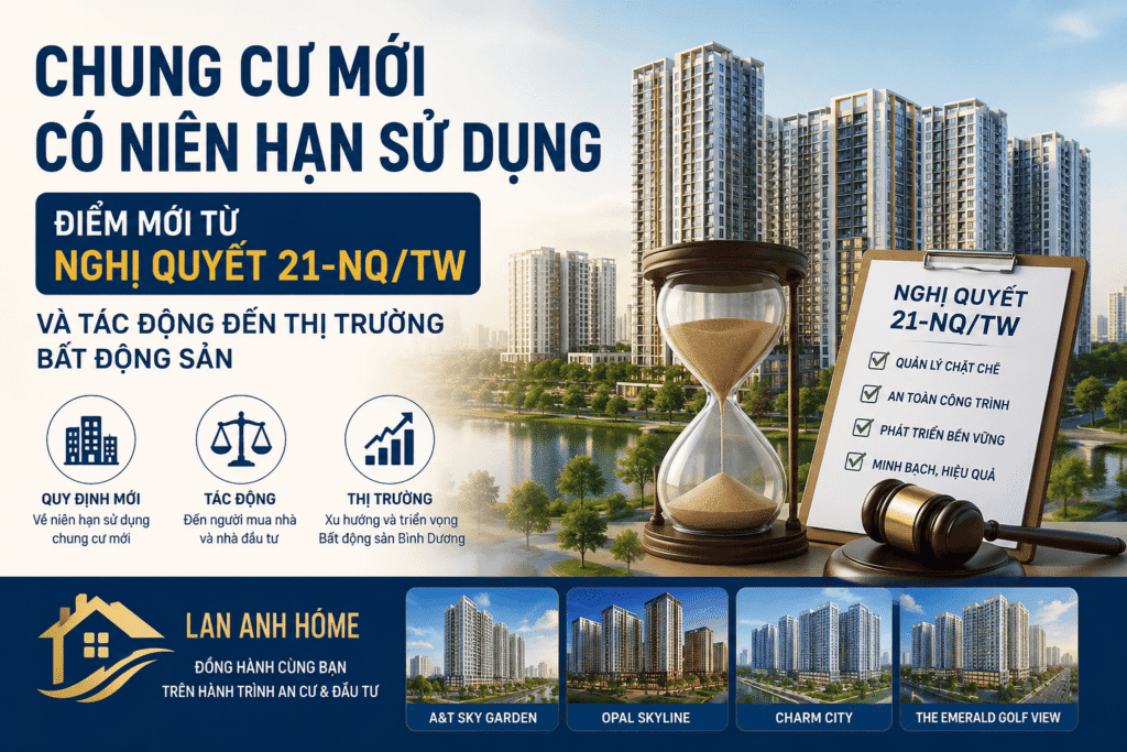 Chung cư mới có niên hạn sử dụng: Điểm mới từ Nghị quyết 21-NQ/TW và tác động đến thị trường