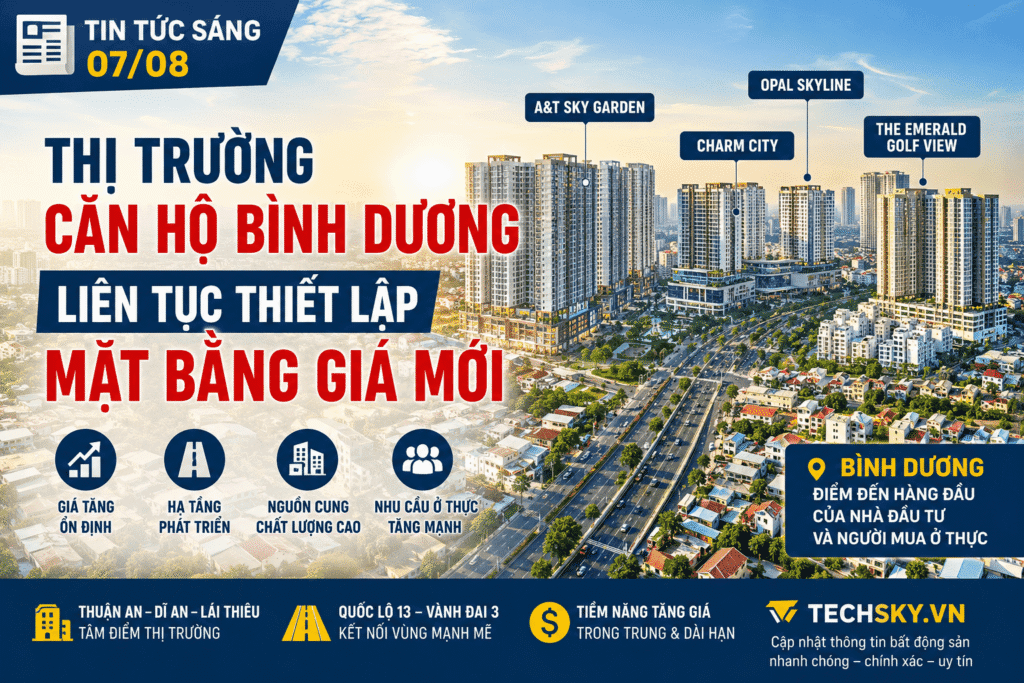 Tin tức sáng 07/08: Thị trường căn hộ Bình Dương liên tục thiết lập mặt bằng giá mới | Lan Anh Home Thị trường căn hộ Bình Dương