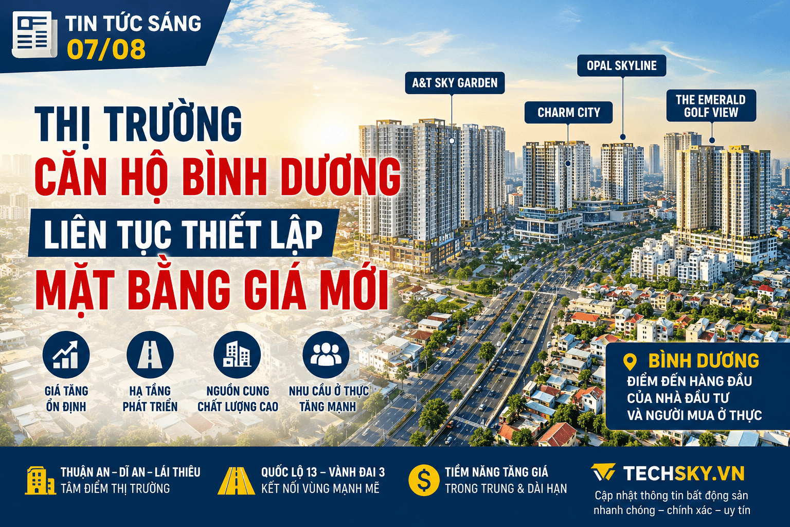 Tin tức sáng 07/08: Thị trường căn hộ Bình Dương liên tục thiết lập mặt bằng giá mới | Lan Anh Home Thị trường căn hộ Bình Dương