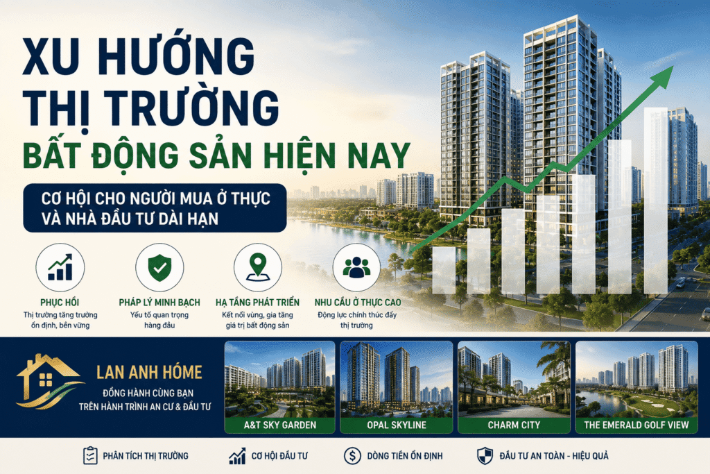 Xu hướng thị trường bất động sản hiện nay: Cơ hội cho người mua và nhà đầu tư năm 2026